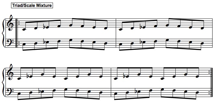 piano technique major minor triads
